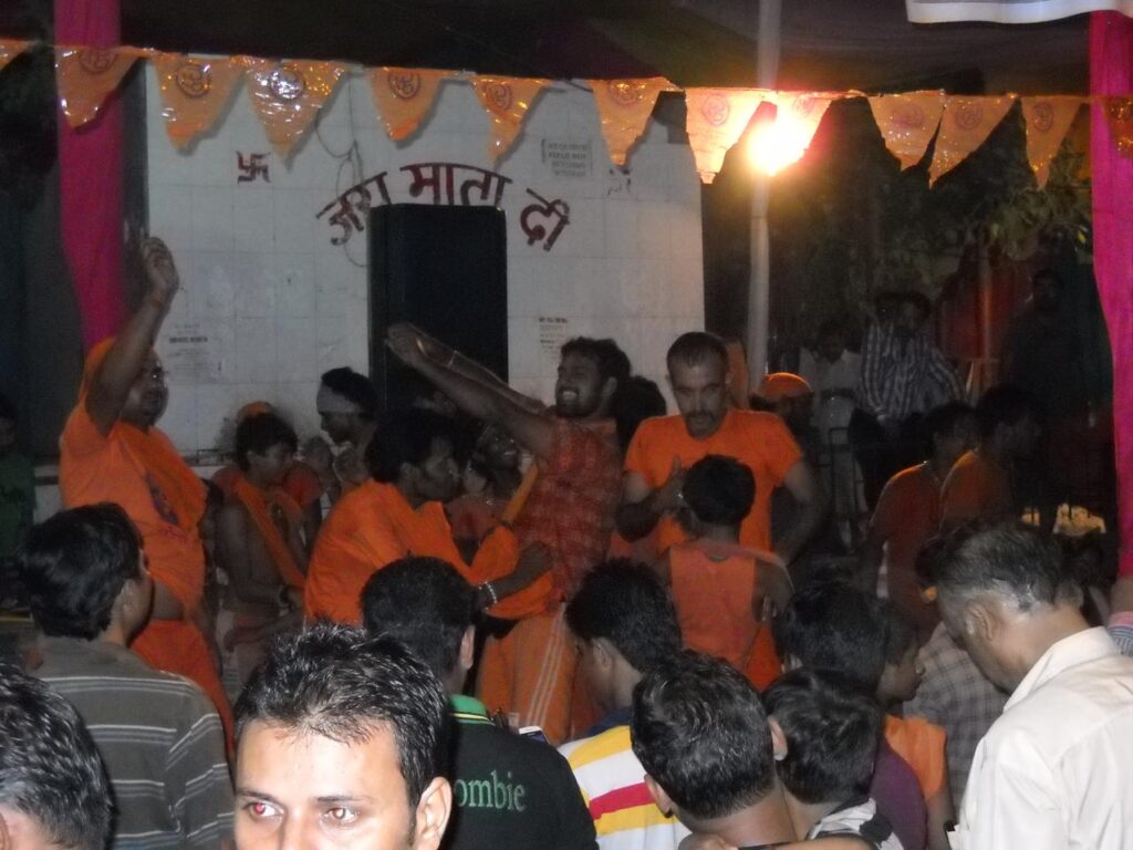 AskDushyant bhola dancing during their stay at delhi kavad yatra Year 2012