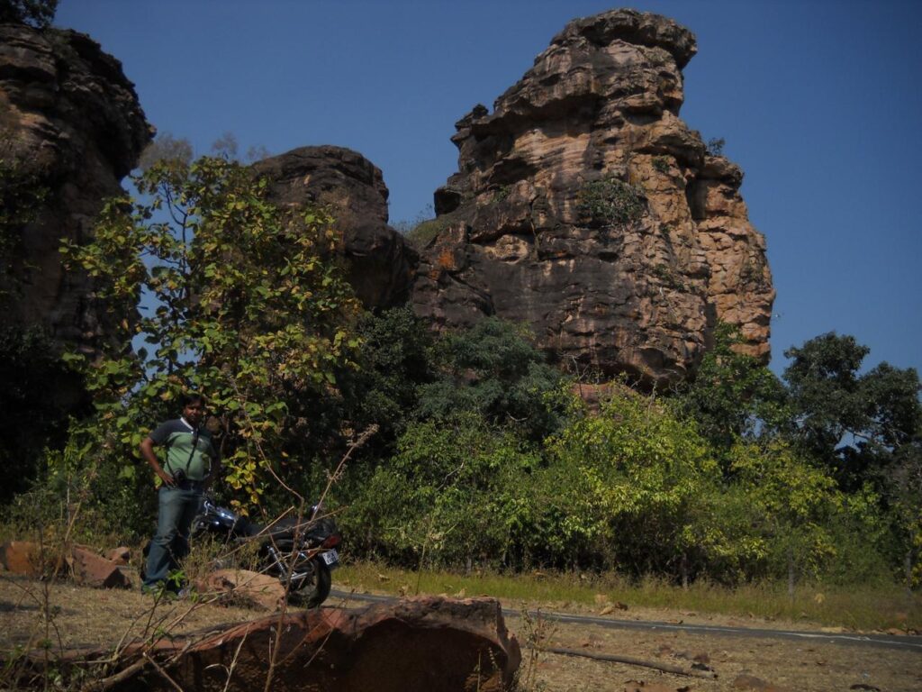 AskDushyant rock stone near bhimbetka temple road trip to bhimbetka Year 2009