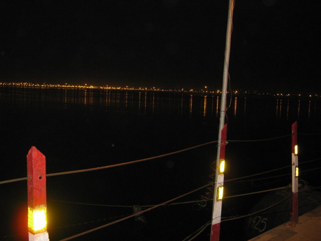 AskDushyant view of kumbh at pipa bridge bridge connecting shore of sangam allahabad bike trip mahakumbh 2013 memoir