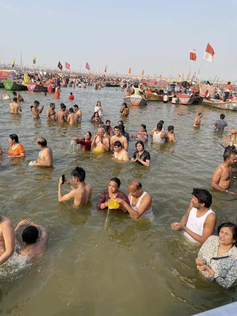 AskDushyant Parent prahing at sangam and holy dip IMG year 2025 mahakumbh yatra from kareli madhyapradesh to prayagraj uttarpradesh memoir 1