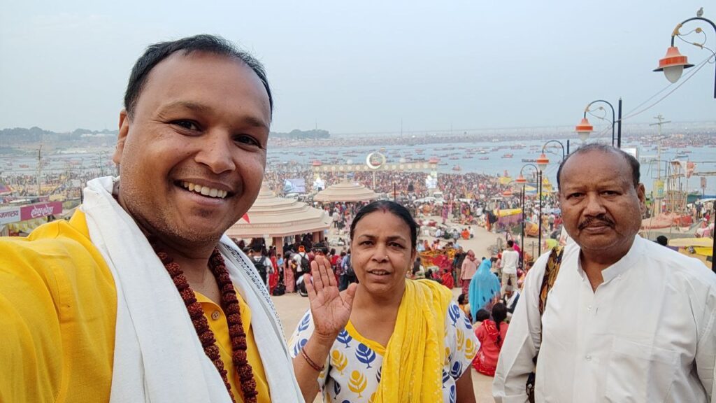 AskDushyant landscape view of kumbh sangam arail ghat praygraj year 2025 mahakumbh yatra from kareli madhyapradesh to prayagraj uttarpradesh memoir